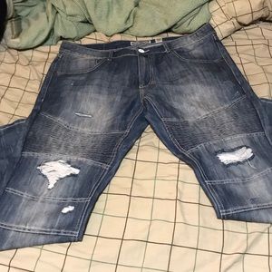Ripped biker jeans